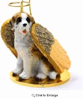 Saint Bernard Christmas Ornament Angel