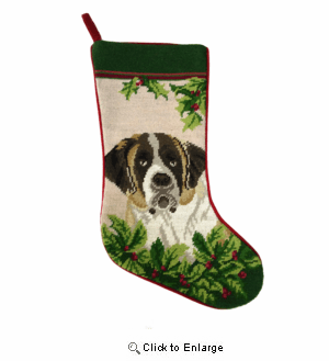 Saint Bernard Christmas Stocking