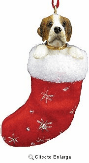 Saint Bernard Christmas Stocking Ornament