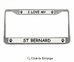 Saint Bernard License Plate Frame