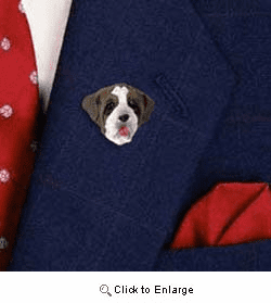 Saint Bernard Pin Hand Painted Resin