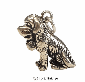 Saint Bernard Sterling Silver Charm