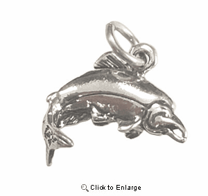 Salmon Sterling Silver Charm