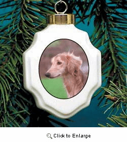 Saluki Christmas Ornament Porcelain