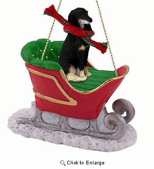 Saluki Sleigh Ride Christmas Ornament