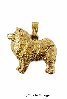 Samoyed 24K Gold Plated Pendant
