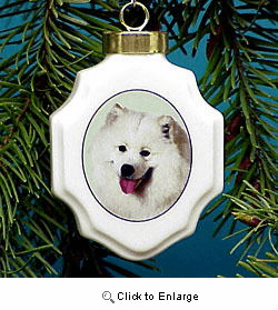 Samoyed Christmas Ornament Porcelain