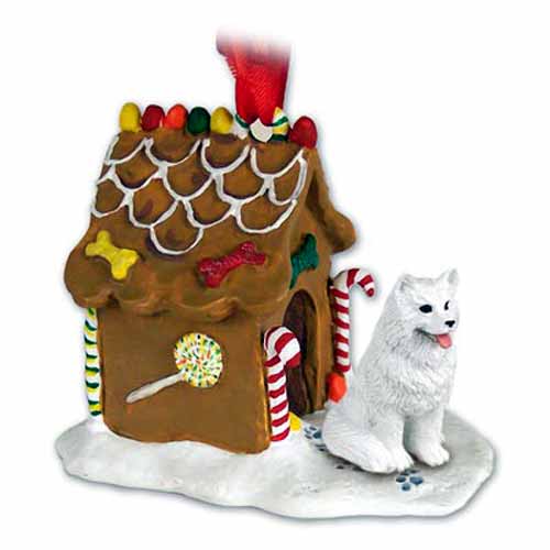 Samoyed Gingerbread House Christmas Ornament