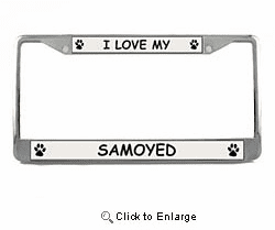 Samoyed License Plate Frame