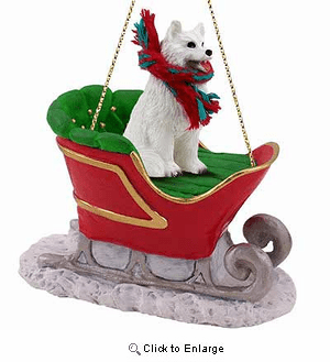 Samoyed Sleigh Ride Christmas Ornament
