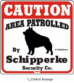 Schipperke Caution Sign