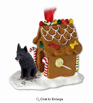 Schipperke Gingerbread House Christmas Ornament