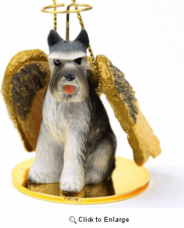 Schnauzer Christmas Ornament Angel (Gray)
