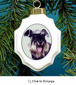 Schnauzer Christmas Ornament Porcelain