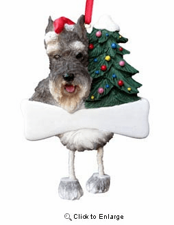 Schnauzer Christmas Tree Ornament - Personalize (Cropped)