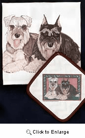 Schnauzer Dish Towel & Potholder