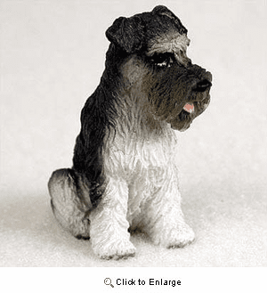 Schnauzer Gray w/Uncropped Ears Miniature Figurine