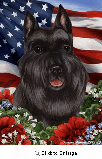 Schnauzer House Flag Black Cropped