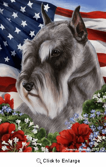 Schnauzer House Flag Grey Cropped