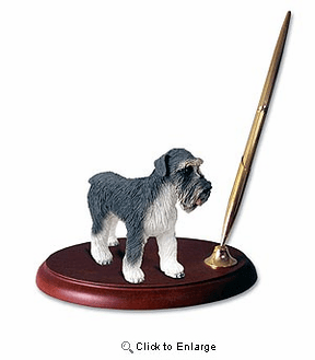 Schnauzer Pen Holder (Gray Uncropped)