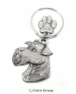 Schnauzer Pewter Keychain NON Cropped