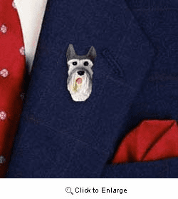 Schnauzer Pin Hand Painted Resin