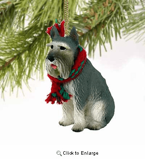 Schnauzer Tiny One Christmas Ornament Giant Gray