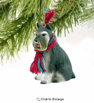 Schnauzer Tiny One Christmas Ornament Gray