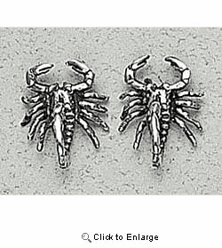 Scorpion Earrings Sterling Silver