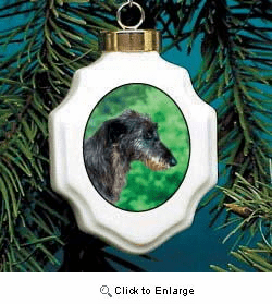 Scottish Deerhound Christmas Ornament Porcelain