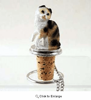 Scottish Fold Cat Bottle Stopper (Tortoise)
