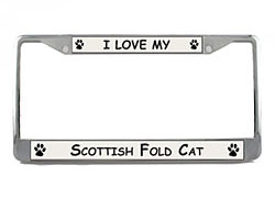 Scottish Fold Cat License Plate Frame