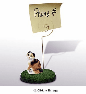Scottish Fold Cat Note Holder (Tortoise)