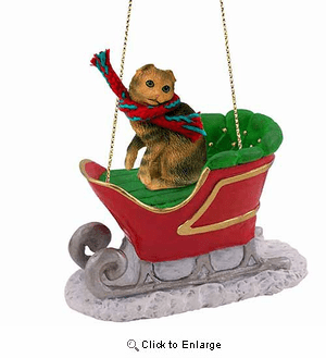 Scottish Fold Cat Sleigh Ride Christmas Ornament