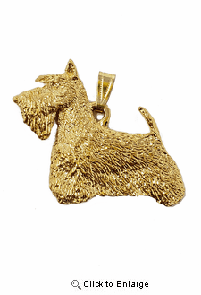 Scottish Terrier 24K Gold Plated Pendant