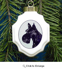 Scottish Terrier Christmas Ornament Porcelain