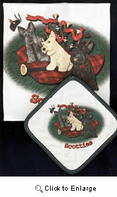 Scottish Terrier Dish Towel & Potholder