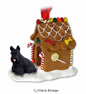 Scottish Terrier Gingerbread House Christmas Ornament