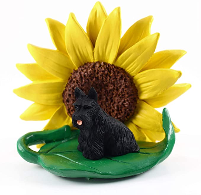 Scottish Terrier Sunflower Figurine