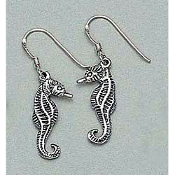 Seahorse Earrings Sterling Silver