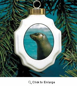 Seal Christmas Ornament Porcelain