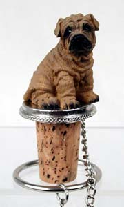 Shar Pei Bottle Stopper (Brown)