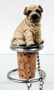 Shar Pei Bottle Stopper (Cream)
