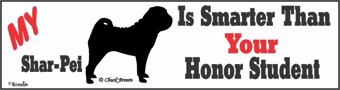 Shar Pei Bumper Sticker Honor Student