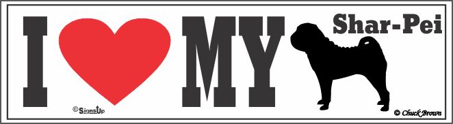 Shar Pei Bumper Sticker I Love My