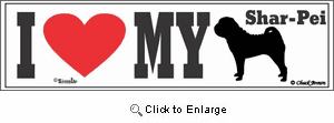 Shar Pei Bumper Sticker I Love My