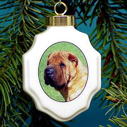 Shar-Pei Christmas Ornament Porcelain