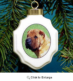 Shar-Pei Christmas Ornament Porcelain