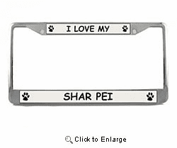 Shar Pei License Plate Frame