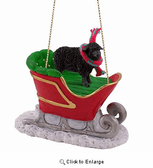 Sheep Sleigh Ride Christmas Ornament Black